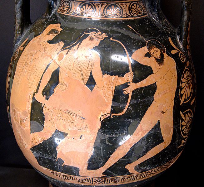 Apolon Tityos Leto v Louvre